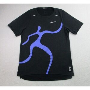 Nike Rise 365 A.I.R. Chaz Bear T Shirt Mens S Black Short Sleeve Dri-Fit Running